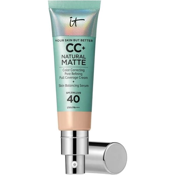 IT Cosmetics CC Crème Natural Matte SPF 40, Hög täckning och glanskontroll, Blandhud till fet hud, 32 ml