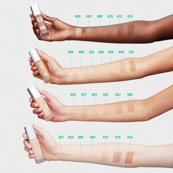 3INA MAKEUP Foundation 24h Vattentålig och Återfuktande - Vegan - Inga djurtester
