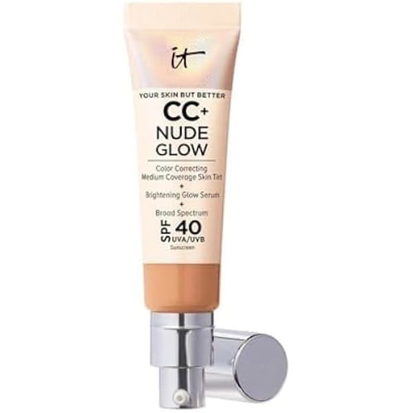Crème CC+ Nude Glow - IT Cosmetics - Mellan täckning - SPF40 - Peptider - Kollagen - Vitaminer