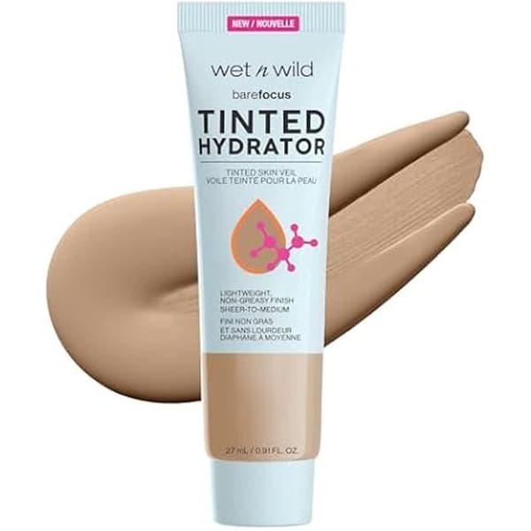 Wet n Wild, Fuktighetsgivande Tonad Bare Focus för en Strålande Hy, Justerbar Täckning Transparent till Medium, Halvmatt Finish.