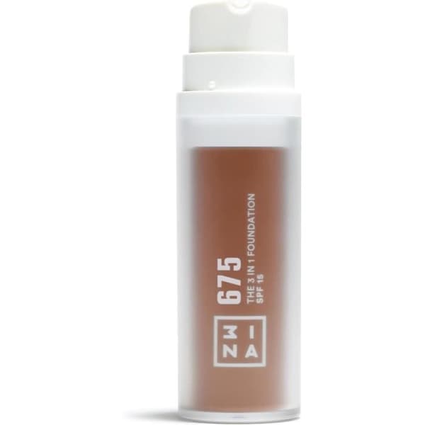 3INA MAKEUP - Foundation 3 i 1 675 - Kall brun med neutral underton - SPF 15 och vitamin C - Vegansk - Testad på människor