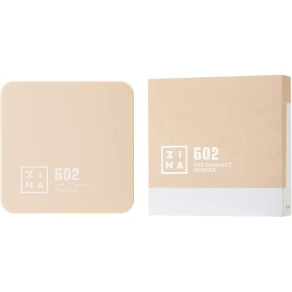 3INA MAKEUP - Puder Compact 602 - En Neutral - Naturlig Silkeslätt Finish - Jämn Täckning