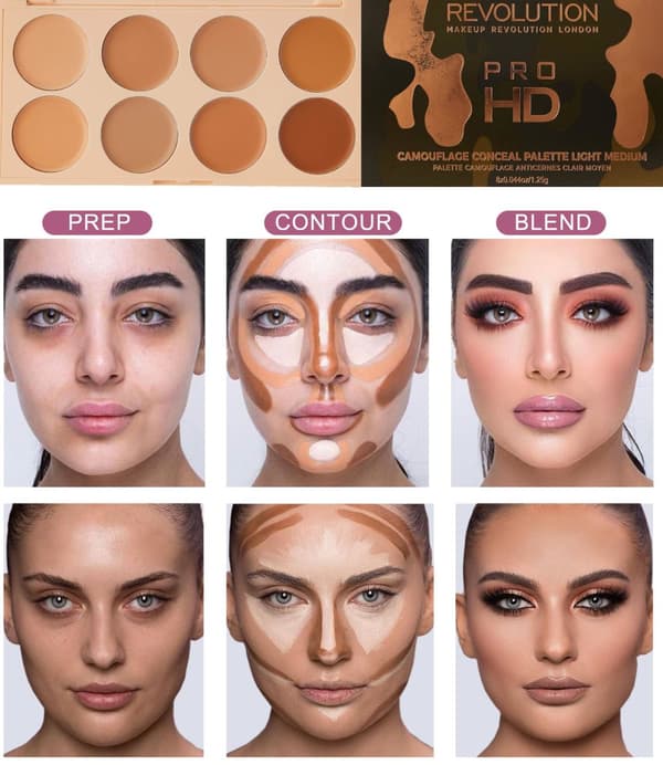 Revolution Pro HD Camouflage Concealer Palette - Light Medium