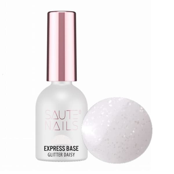 SAUTE NAILS Hybridbas för naglar Express GLITTER DAISY BASE - 8ml