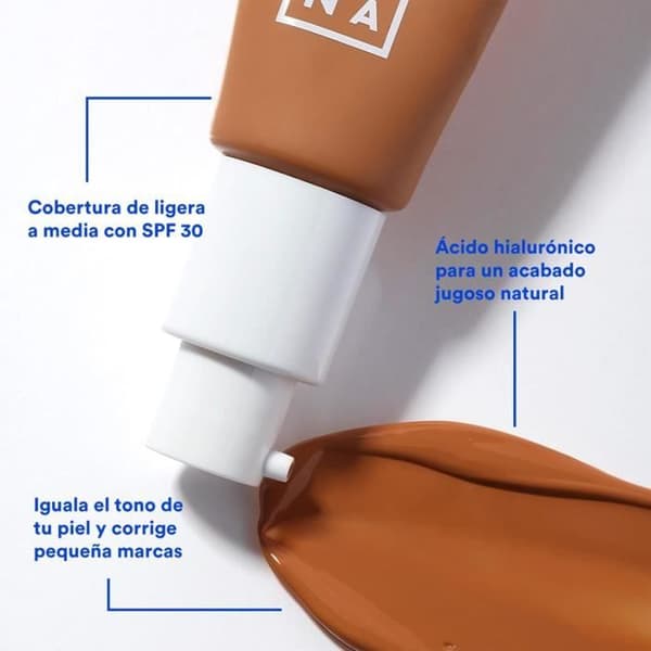 3INA MAKEUP - Den Täckande Fuktkrämen SPF30 613 - BB Crème Nude - Foundation med Hyaluronsyra och Solkräm SPF 30 -