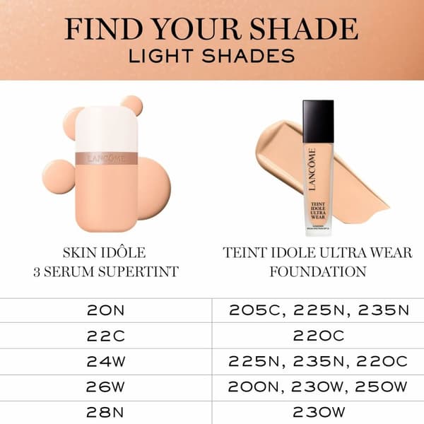 Hydrerende krem med farge Lancôme IDÔLE MAKE-UP Nº 26w 30 ml