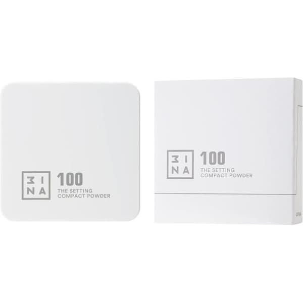 3ina - Vegan - Djurfri Makeup - The Setting Compact Powder 100 - Transparent - Kompakt Ansiktspuder - Luminous Finish -