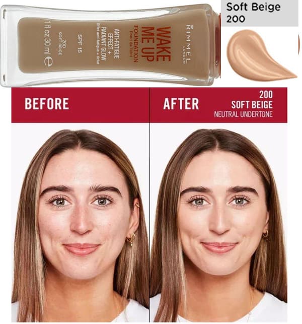 Rimmel Wake Me Up SPF15 Anti-Fatigue Foundation - 200 Soft Beige