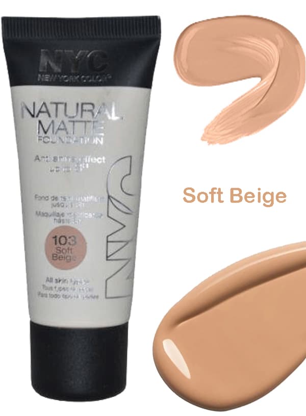 NYC Natural Matte Anti Shine Foundation-Soft Beige