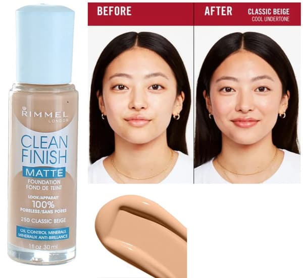 Rimmel CLEAN Finish MATTE Foundation - 260 Classic Beige