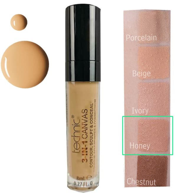 Technic 3-in-1 Canvas Full Coverage Concealer - Honey