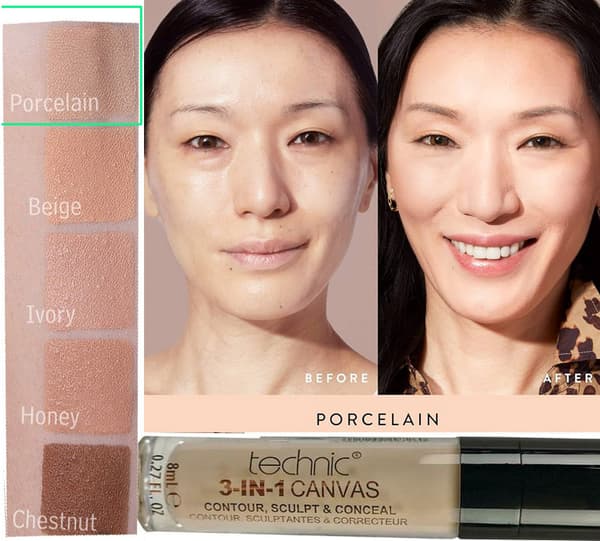 Technic 3-in-1 Canvas Full Coverage Concealer-Porcelain