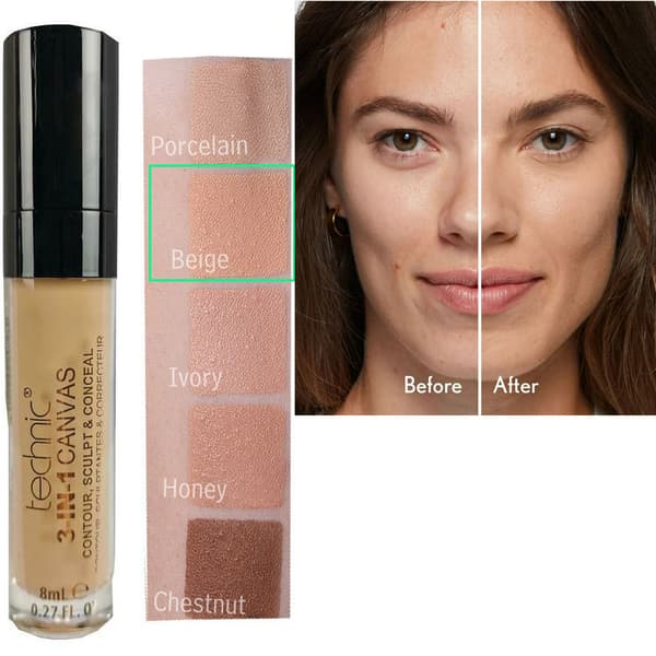 Technic 3-in-1 Canvas Full Coverage Concealer-Beige