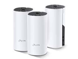 TP-LINK DECO E4 3-PACK AC1200 Whole-Home Mesh WiFi System Qualcomm CPU 867Mbps 5GHz 300Mbps at 2.4GHz 2 10/100Mbps 2 int. antenna Hvid, Grå