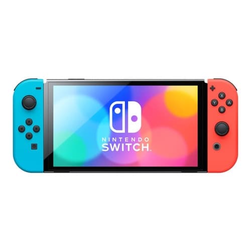 Nintendo Switch OLED - Spelkonsol - svart, neonröd, neonblå Blå, Röd