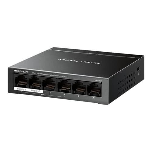 Mercusys MS106LP V1 - switch - 6 portar Svart