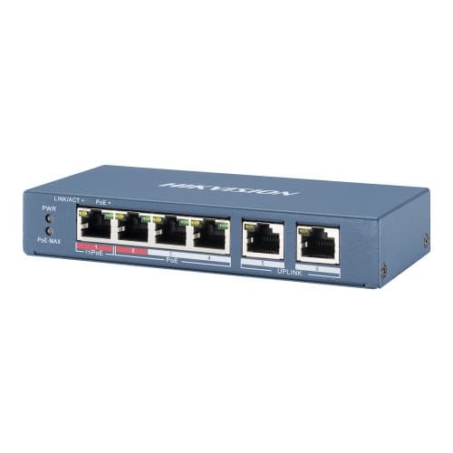 Hikvision DS-3E0106HP-E - switch - 6 portar - ohanterad