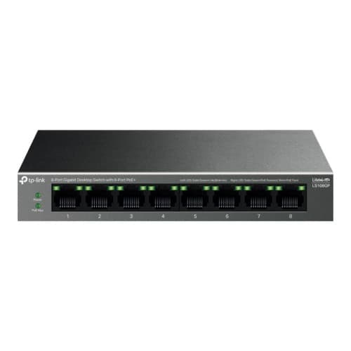 TP-Link LiteWave LS108GP V1 - switch - 8 portar Svart