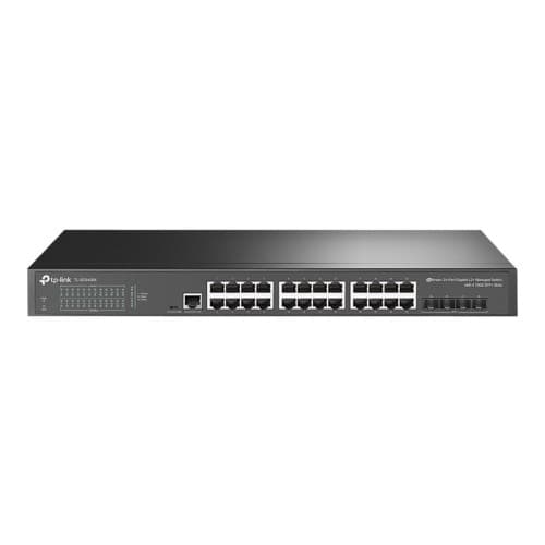 TP-Link JetStream TL-SG3428X - V1 - switch - 28 portar - Administrerad - rackmonterbar Svart