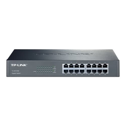 TP-Link TL-SG1016D 16-Port Gigabit Switch - switch - 16 portar - ohanterad Svart