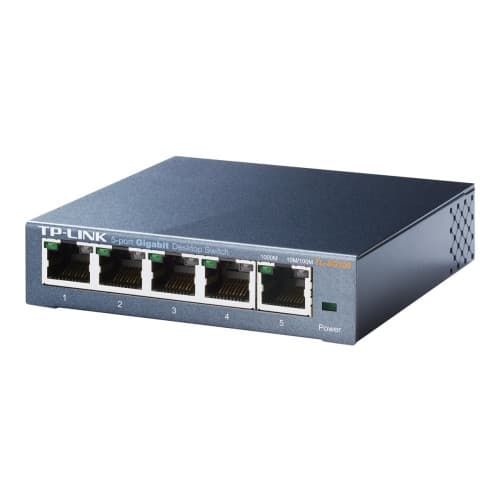 TP-Link TL-SG105 5-Port Metal Gigabit Switch - switch - 5 portar - ohanterad Svart