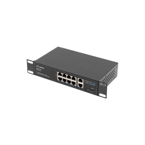 Lanberg RSFE-8P-2GE-120 - switch - 10 portar - ohanterad Svart