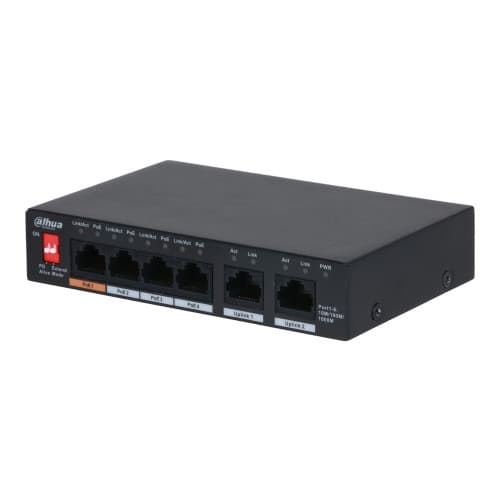 Dahua PFS3006-4GT-60-V2 - switch - 6 portar - ohanterad Svart