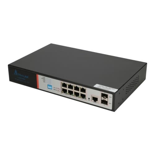 Extralink VICTOR - switch - 8 portar - Administrerad - rackmonterbar Svart