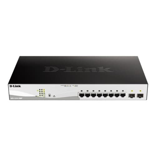 D-Link DGS 1210-10MP - switch - 10 portar - smart - rackmonterbar Svart, Grå