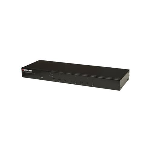 Intellinet 8-Port Rackmount KVM Switch, Combo USB + PS/2, On-Screen Display, Cables included, Box - omkopplare för tangentbord/video/mus - 8 portar - Svart