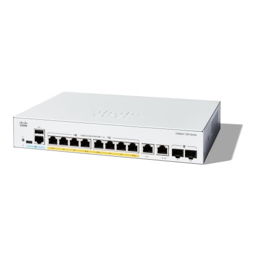 Cisco Catalyst 1300-8FP-2G - switch - 8 portar - Administrerad - rackmonterbar