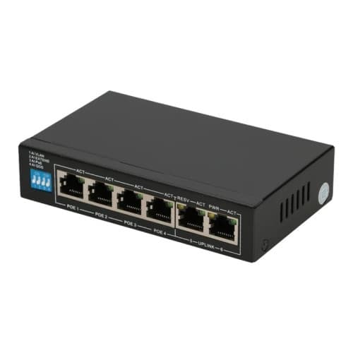 Extralink EUROS - v2 - switch - 6 portar - ohanterad Svart