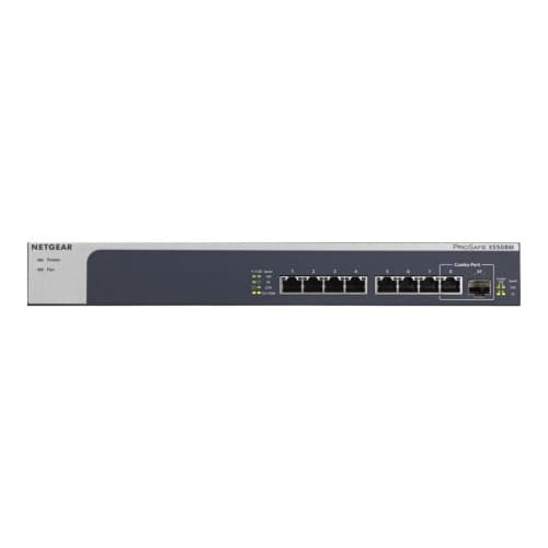 NETGEAR XS508M - switch - 8 portar - ohanterad - rackmonterbar Grå, Silver