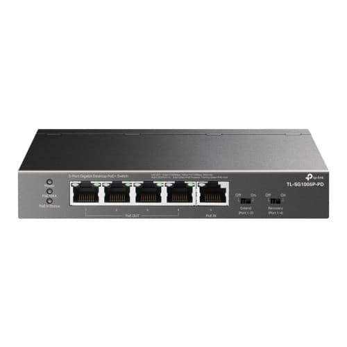 TP-Link TL-SG1005P-PD V1 - switch - 5 portar - ohanterad Svart