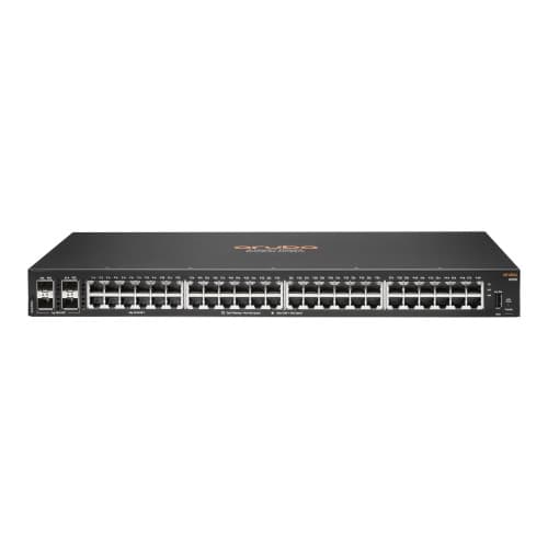 HPE Aruba 6100 48G 4SFP+ Switch - switch - 52 portar - Administrerad - rackmonterbar Svart