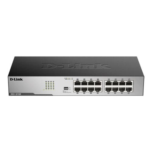 D-Link DGS 1016D - switch - 16 portar Svart, Metallisk
