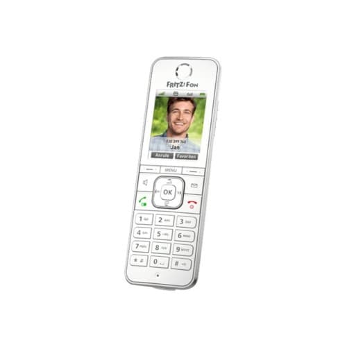 AVM FRITZ!Fon C6 - trådlös VoIP-telefon - med internetradio med nummerpresentation - 3-riktad samtalsförmåg Vit