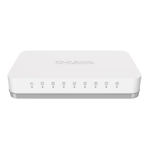 D-Link GO-SW-8GE - switch - 8 portar - ohanterad Vit