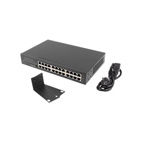 Lanberg RSGE-24 - switch - 24 portar - ohanterad - rackmonterbar Svart