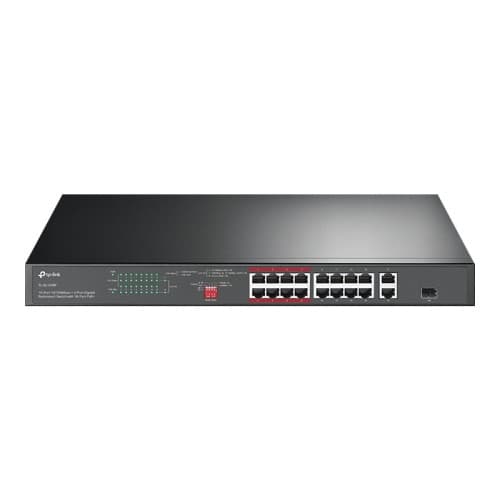 TP-Link JetStream TL-SL1218P - V1 - switch - 16 portar - ohanterad - rackmonterbar Svart