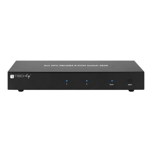 TECHly IDATA DP-KVM2 - omkopplare för tangentbord/video/mus/ljud/USB - 2 portar Svart