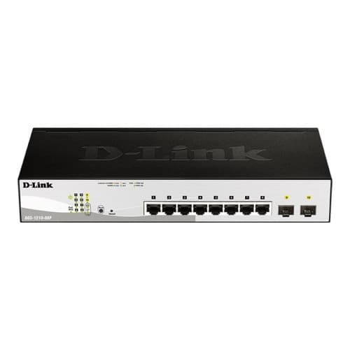 D-Link Web Smart DGS-1210-08P - switch - 8 portar - Administrerad - rackmonterbar Svart