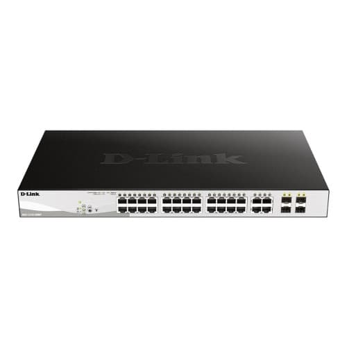 D-Link DGS 1210-28MP - switch - 28 portar - smart - rackmonterbar Svart, Grå