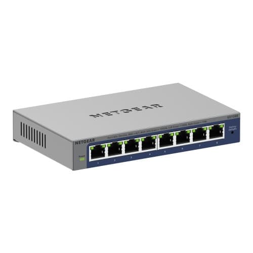 NETGEAR Plus GS108Ev4 - switch - 8 portar - ohanterad - rackmonterbar Grå