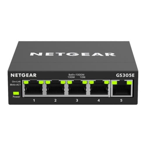 NETGEAR Plus GS305E - switch - 5 portar - smart Svart