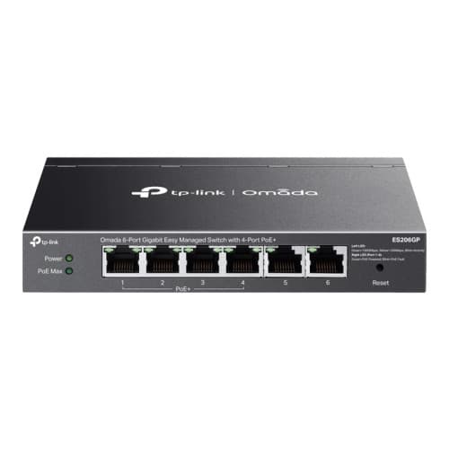 TP-Link Omada ES206GP V1 - switch - 6 portar - Administrerad Svart