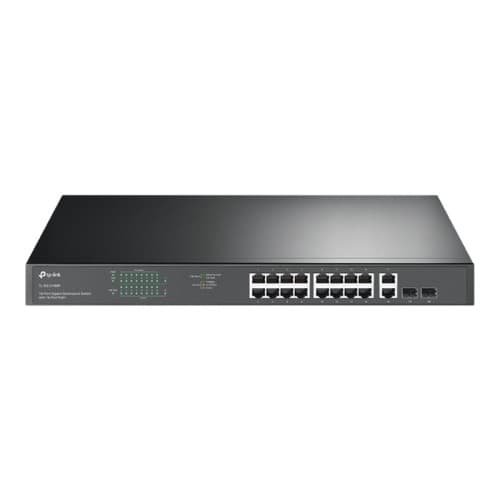 TP-Link JetStream TL-SG1218MP - V1 - switch - 18 portar - rackmonterbar Svart