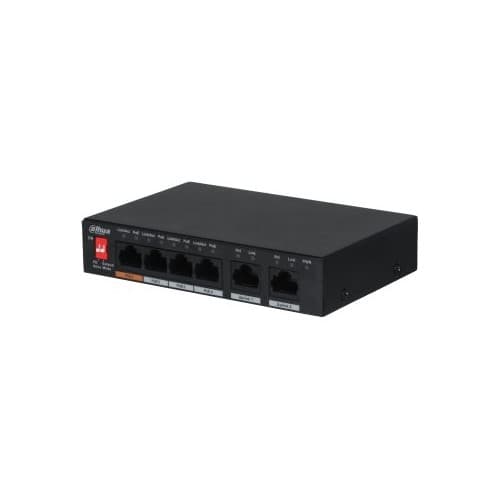 Dahua PFS3006-4ET-60 - v2 - switch - 4 portar - ohanterad Svart