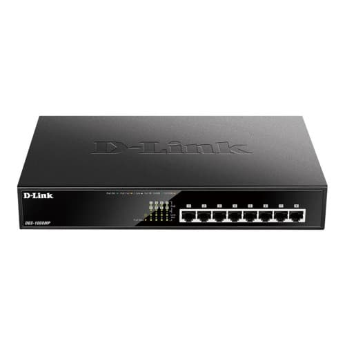 D-Link DGS 1008MP - switch - 8 portar - ohanterad - rackmonterbar Svart