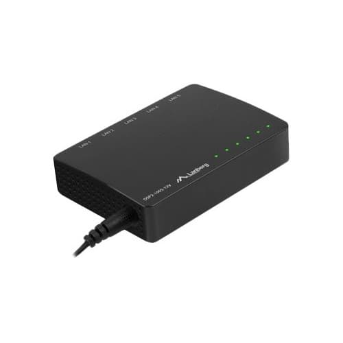 Lanberg DSP2-1005-12V - switch - 5 portar - ohanterad Svart